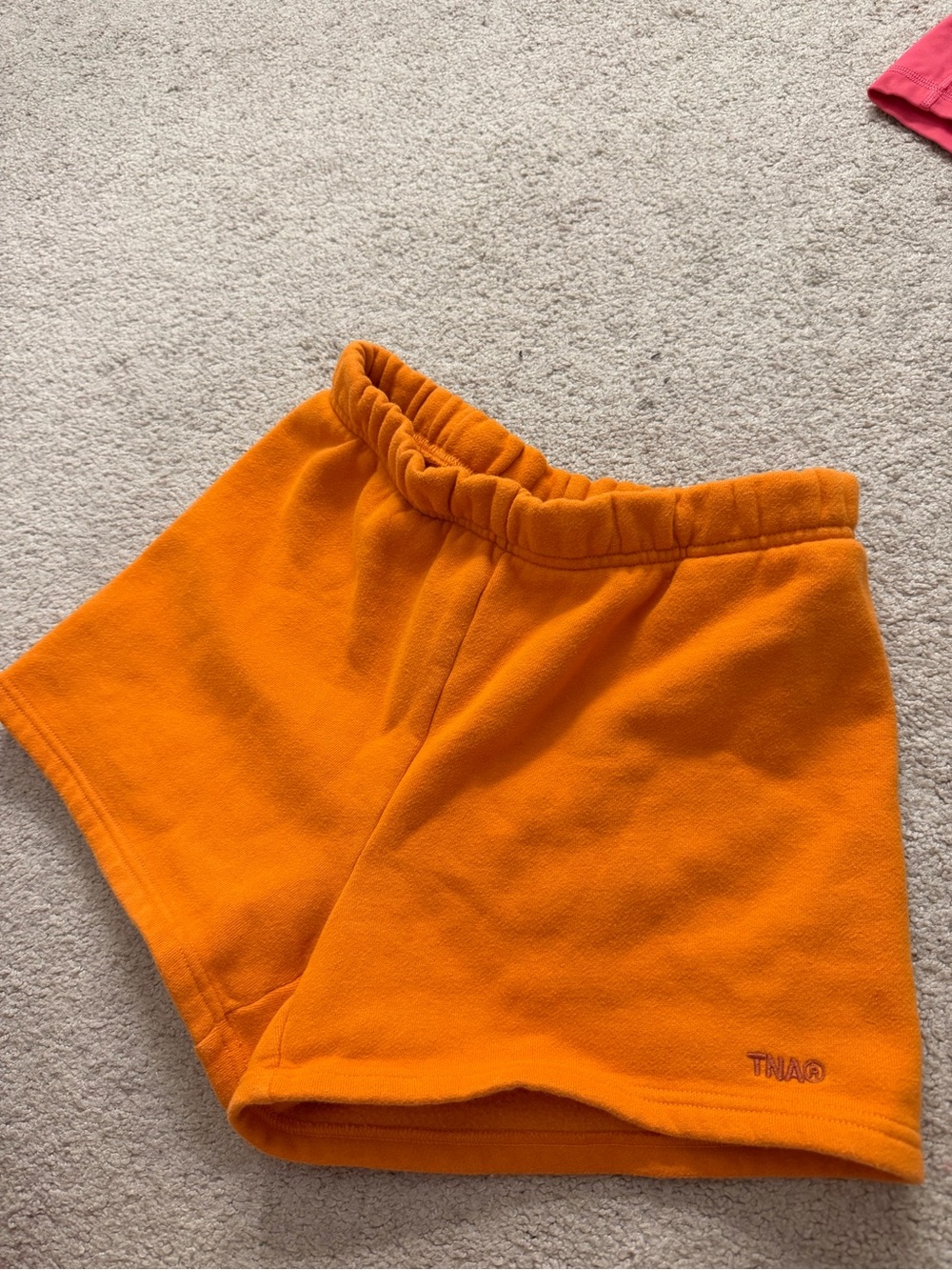 Aritzia TNA Orange Fleece Shorts